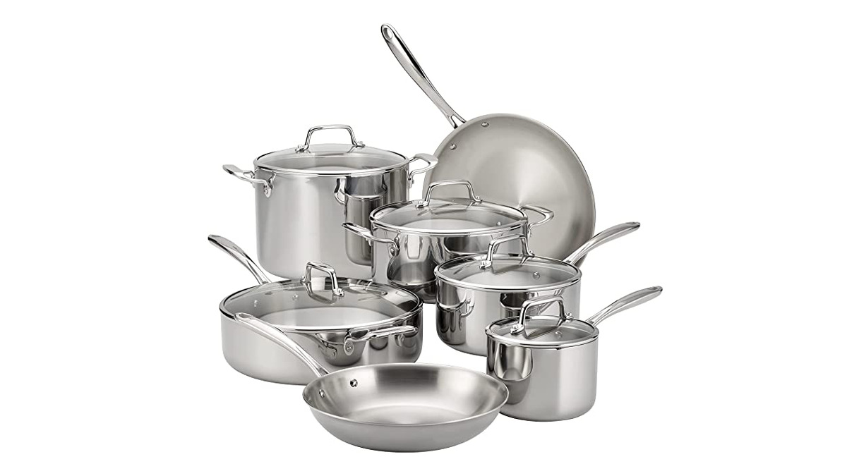Tramontina Stainless Steel Tri-Ply Clad 12-Piece Cookware Set
